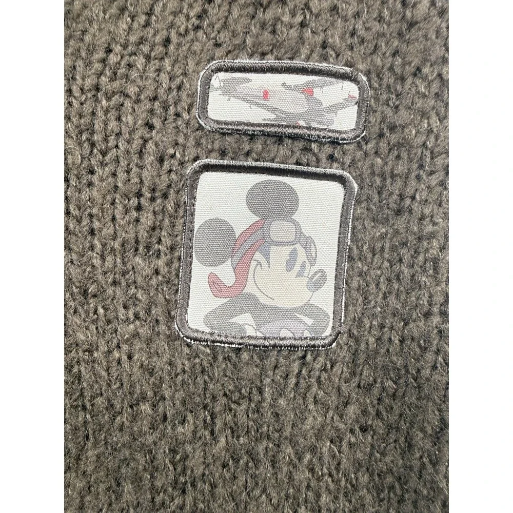 VTG Disneyland Paris Mohair Wool Jumper Sweater XL Mickey Airplane Patch Y2K Men